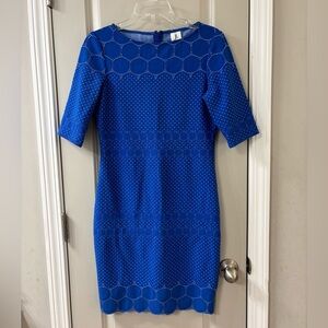 Julia Jordan Royal Blue Geometric Midi Dress